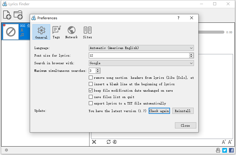 MediaHuman Lyrics Finder截图