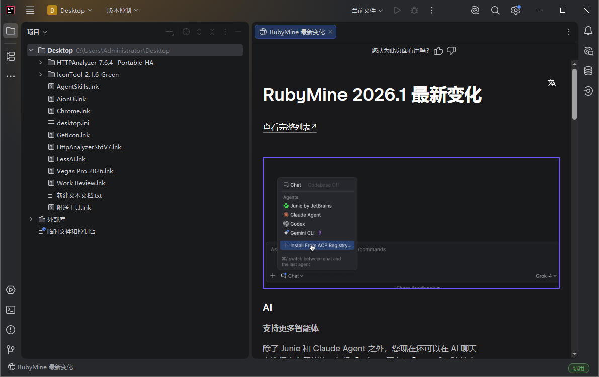 JetBrains RubyMine截图