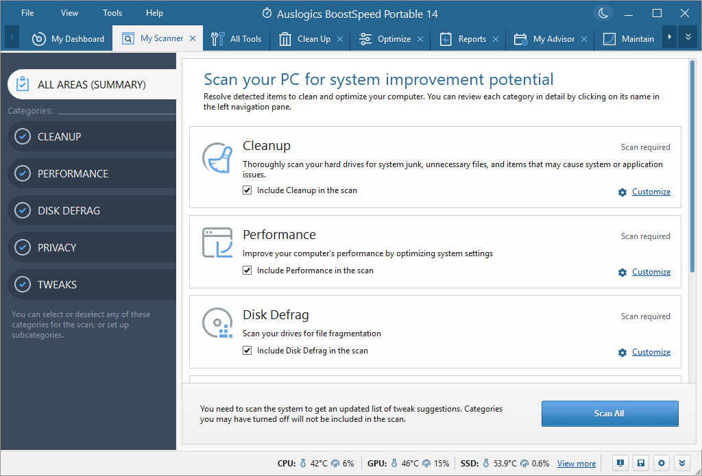 Auslogics BoostSpeed截图