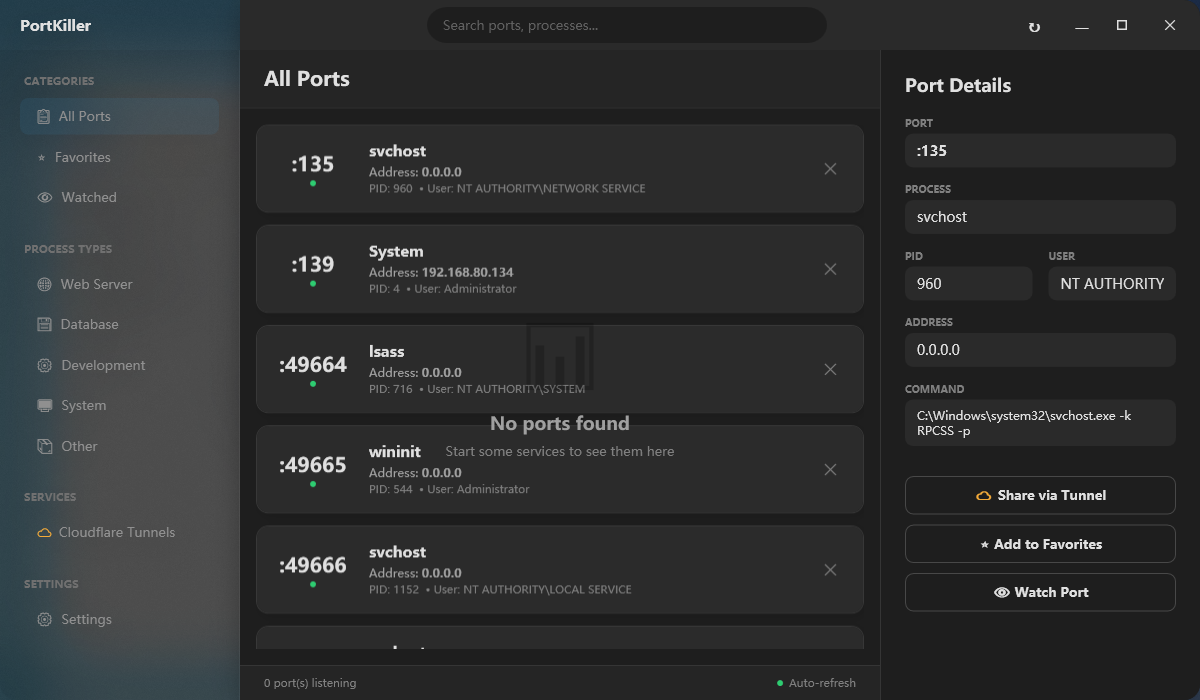 PortKiller截图