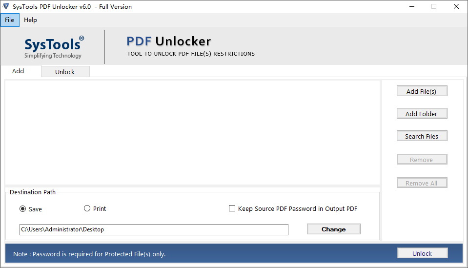 SysTools PDF Unlocker截图