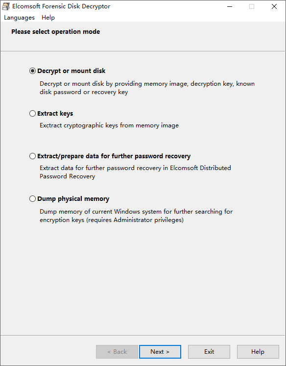 Elcomsoft Forensic Disk Decryptor截图