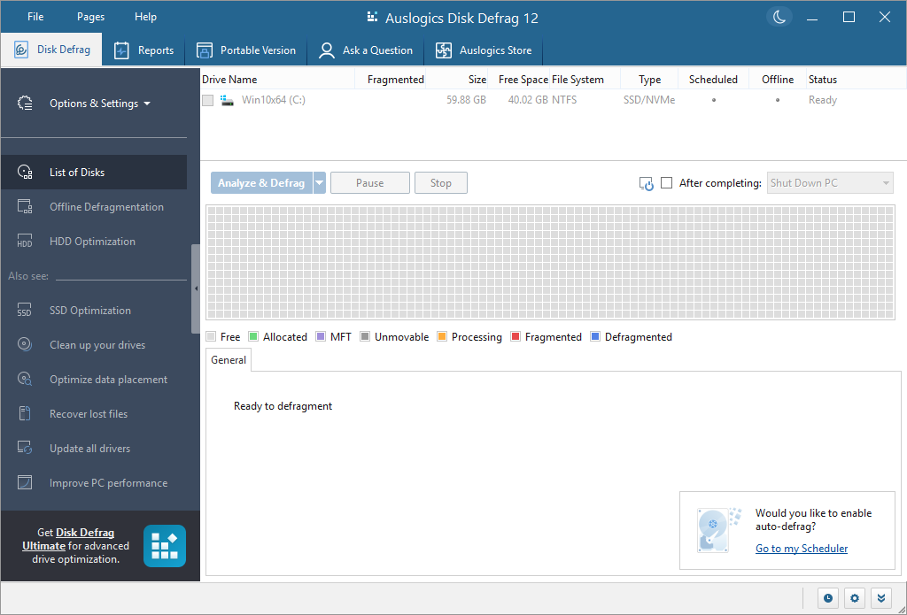 Auslogics Disk Defrag Pro截图
