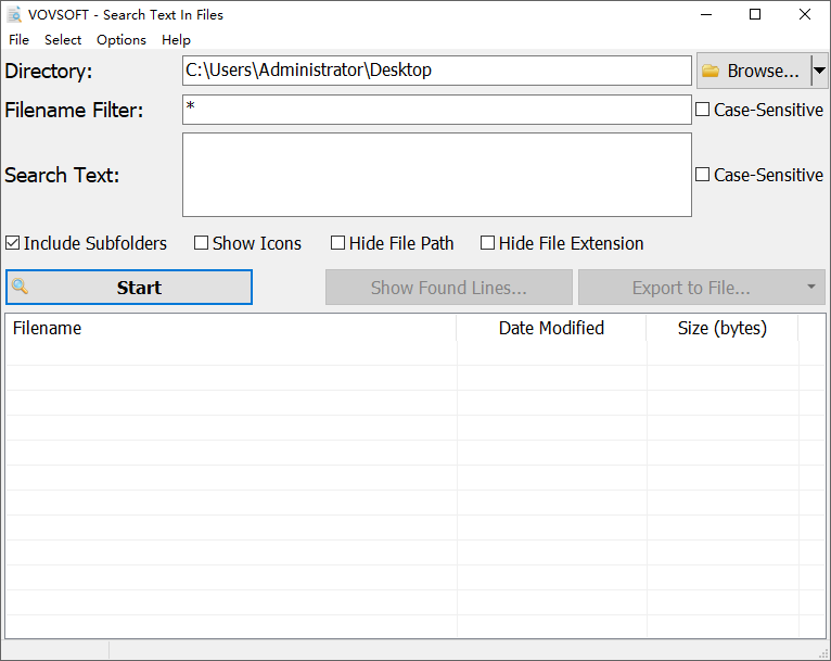 VovSoft Search Text in Files截图
