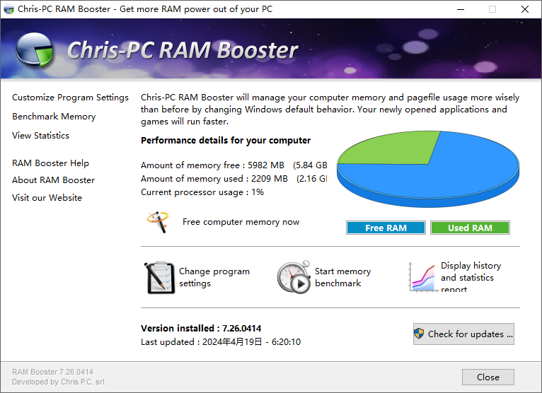 Chris-PC RAM Booster截图