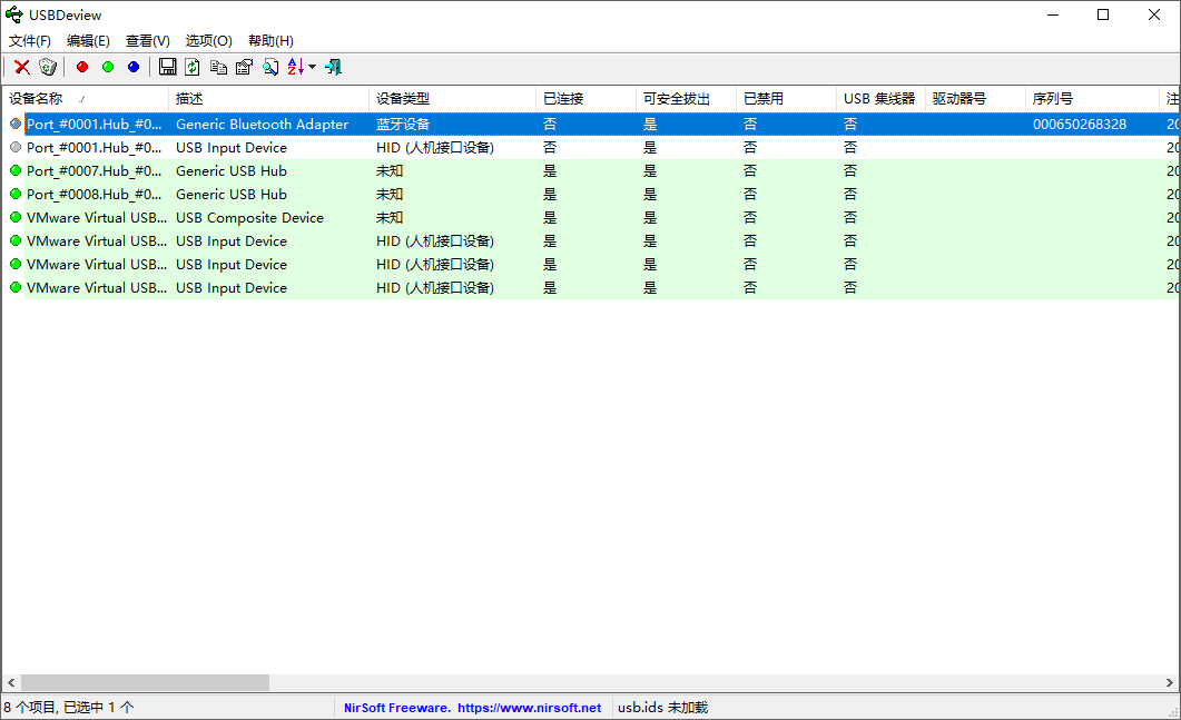USBDeview截图
