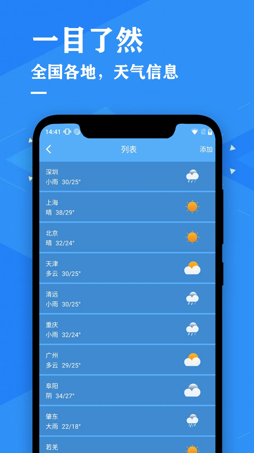 天气预报降雨预警截图