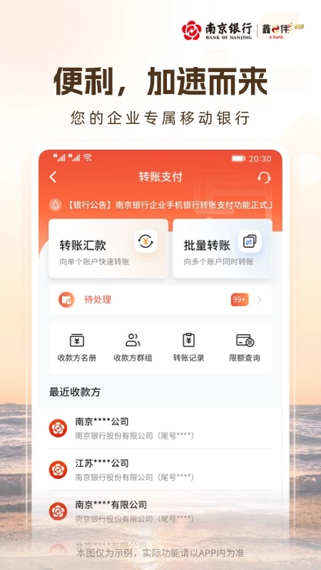 南京银行企业银行截图