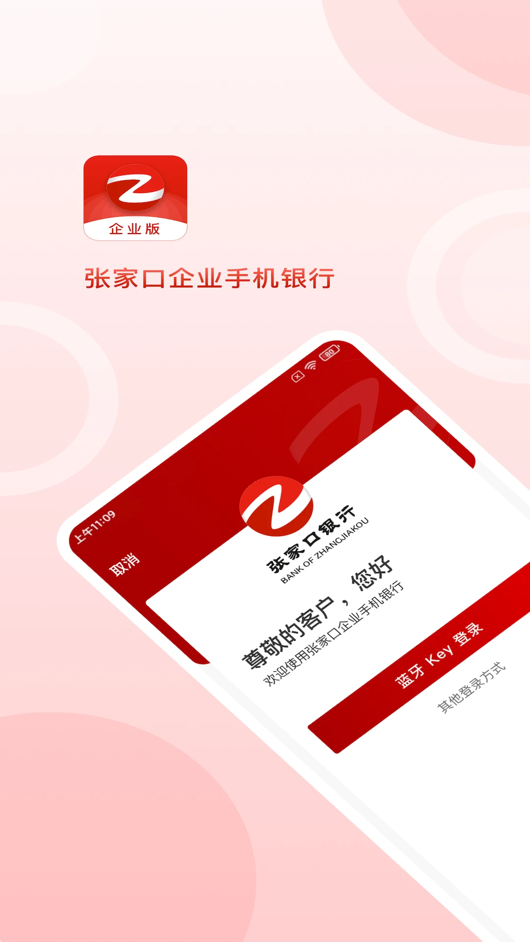 张家口银行企业手机银行截图