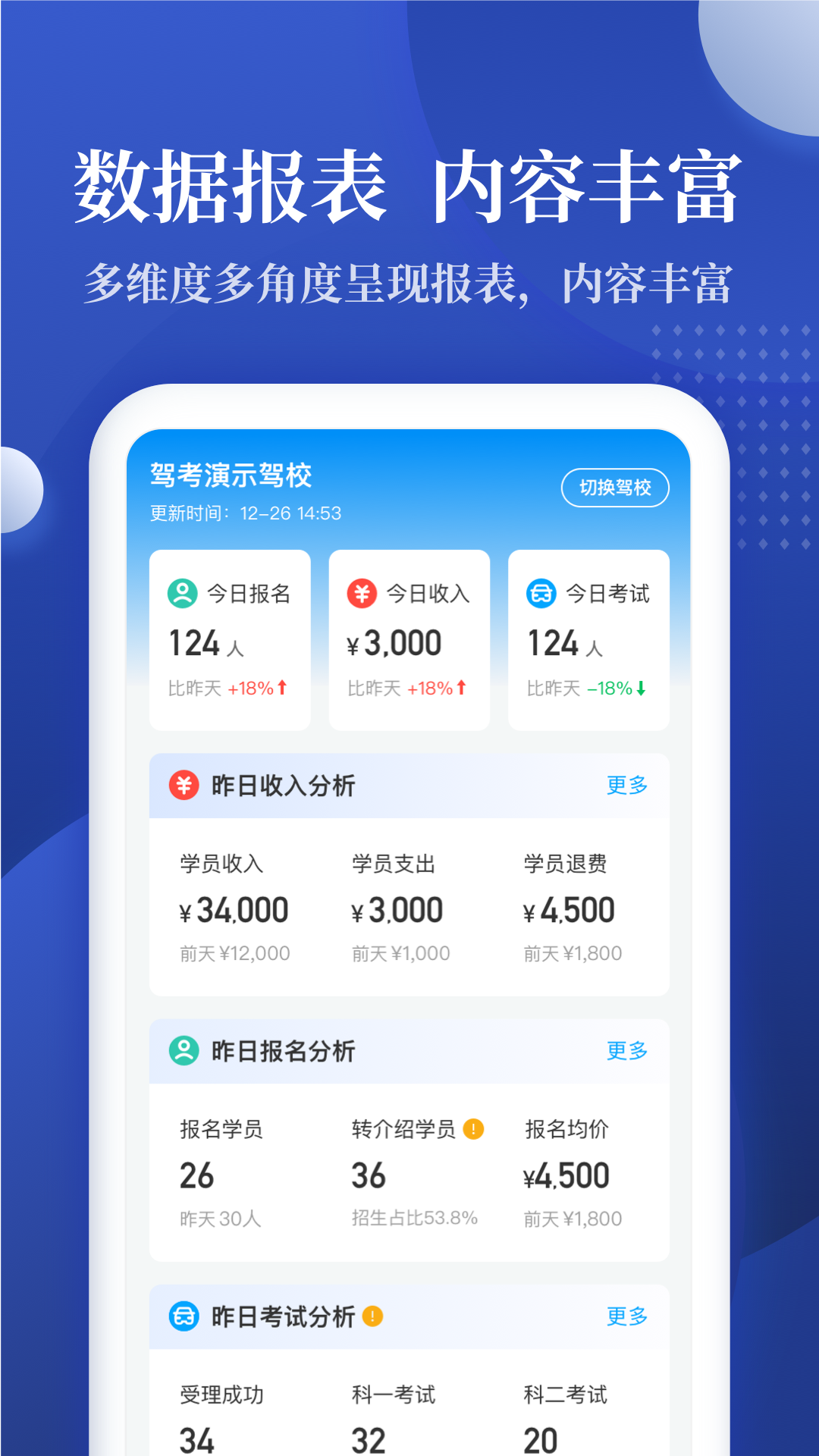 驾校报表截图