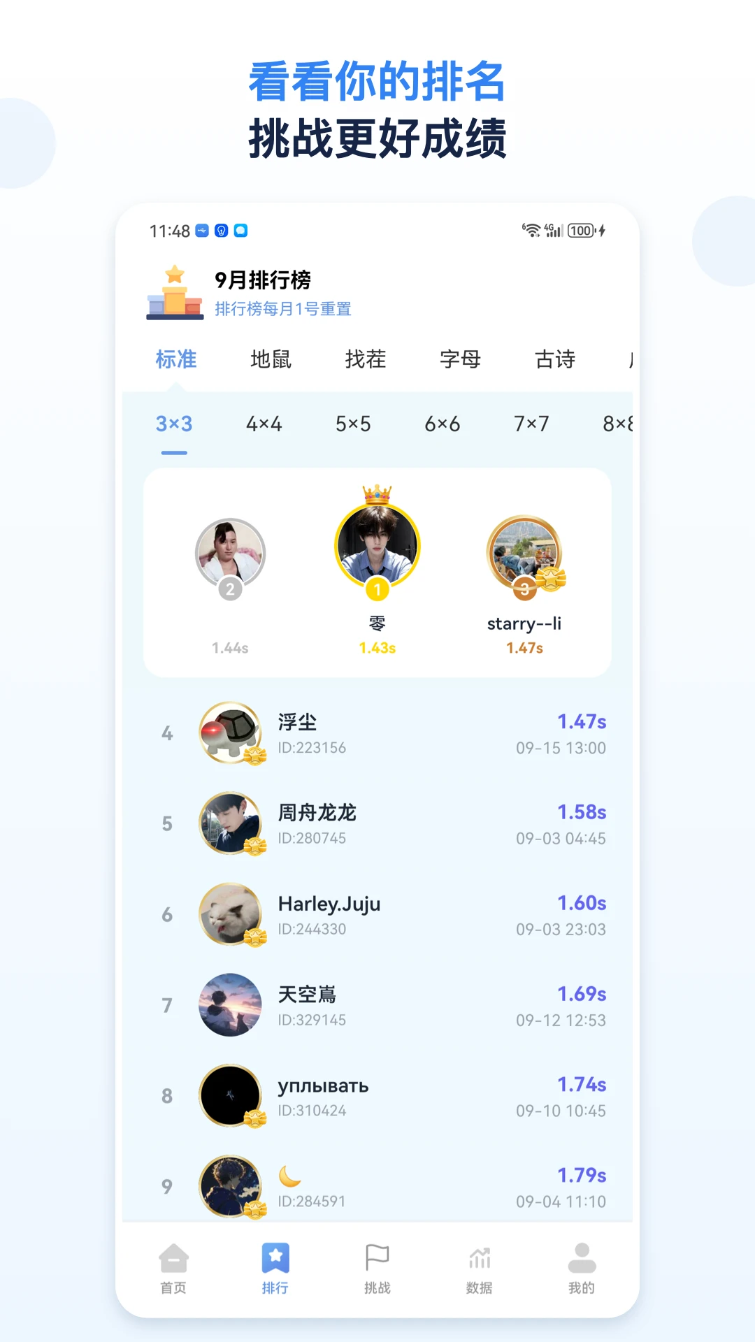 舒尔特方格截图